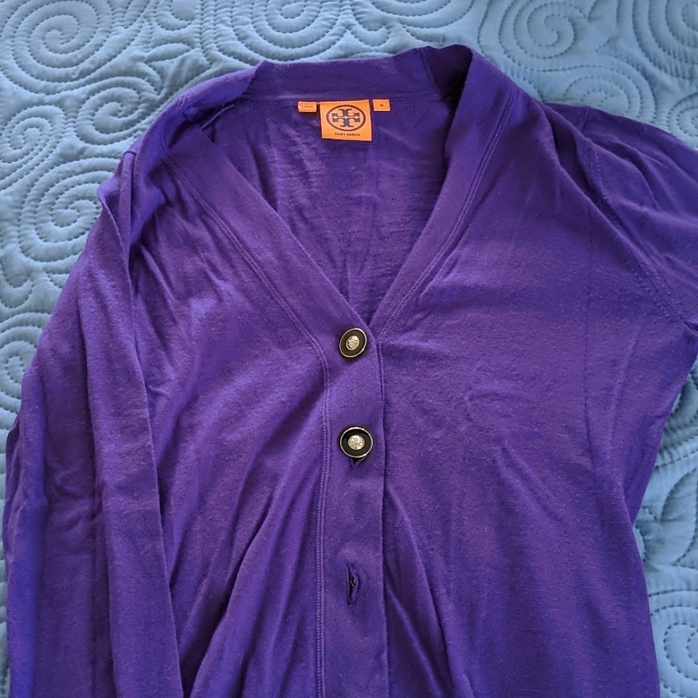 Merino wool Tory Burch cardigan.